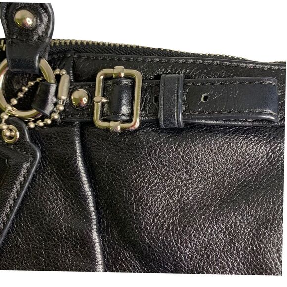 Coach Madison Black Leather Convertible Satchel with Shoulder Strap Medium Size - Picture 8 of 13